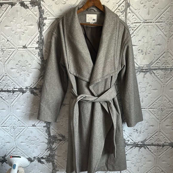 a new day Jackets & Blazers - Gray Belted Women's Coat